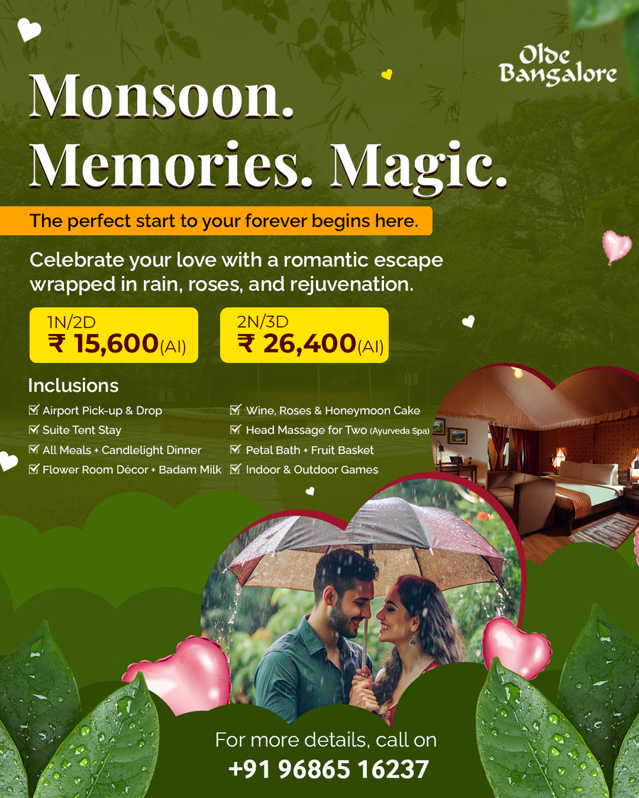 The perfect honeymoon package in Bengaluru north for newly weds and the happily married
